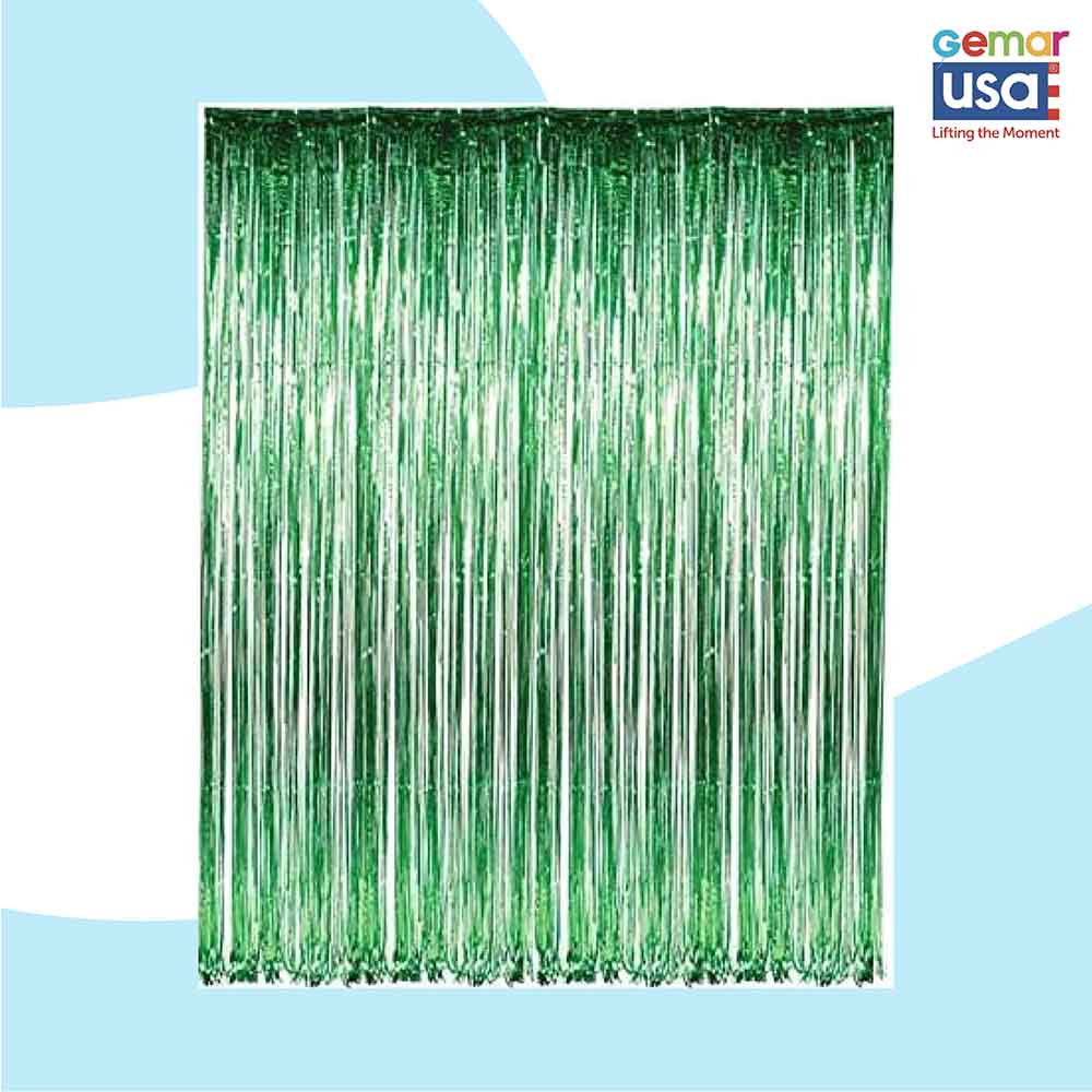 Green Foil Party Curtain 36 x 96 inch 769251 Gemar Usa