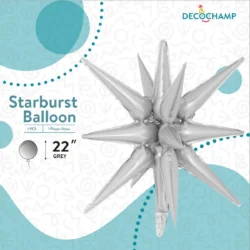DECO STARBURST GREY 22IN