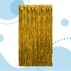 FOIL FRINGE DOOR CURTAIN GOLD 769268 (36X96IN)