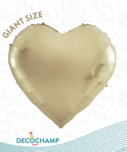 GIANT DECO HEART CHAMPAGNE 68IN