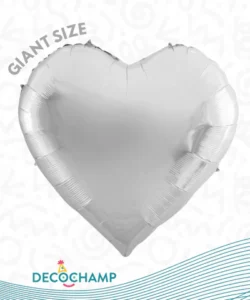 GIANT DECO HEART SILVER 68IN
