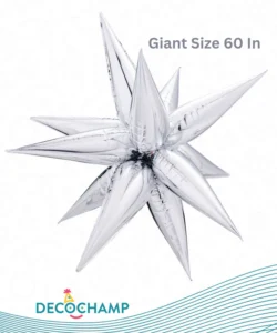 DECO GIANT STARBURST  SILVER 60IN