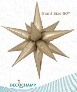 DECO GIANT STARBURST CHAMPAGNE 60IN