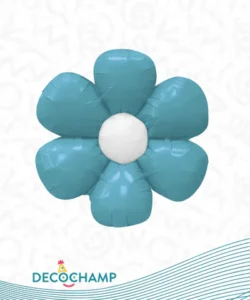 DECO FLOWER TURQUOISE 34IN