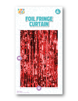 FOIL FRINGE DOOR RED GLOSS CURTAIN FC-025973