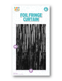 FOIL FRINGE DOOR CURTAIN BLACK MATTE FC-026086