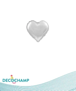 DECO HEART 4IN SILVER