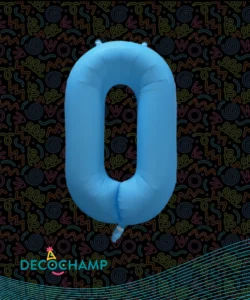 DECO NUMBER 0 NEON BLUE 34IN