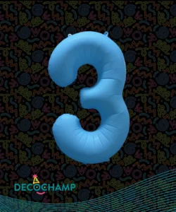 DECO NUMBER 3 NEON BLUE 34IN
