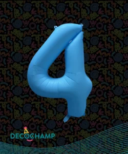 DECO NUMBER 4 NEON BLUE 34IN