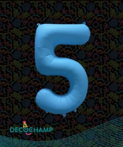 DECO NUMBER 5 NEON BLUE 34IN