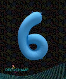 DECO NUMBER 6 NEON BLUE 34IN