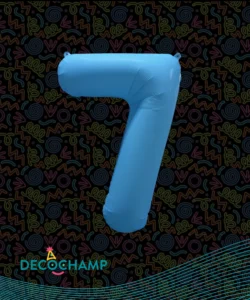 DECO NUMBER 7 NEON BLUE 34IN