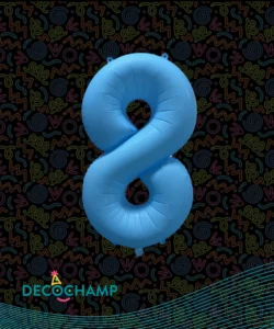 DECO NUMBER 8 NEON BLUE 34IN