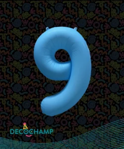 DECO NUMBER 9 NEON BLUE 34IN