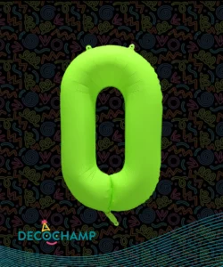 DECO NUMBER 0 NEON GREEN 34IN