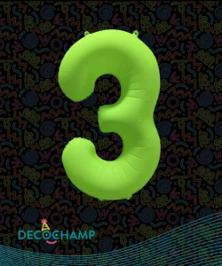DECO NUMBER 3 NEON GREEN 34IN