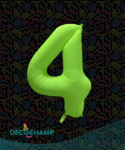 DECO NUMBER 4 NEON GREEN 34IN