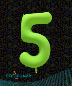 DECO NUMBER 5 NEON GREEN 34IN