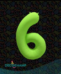 DECO NUMBER 6 NEON GREEN 34IN