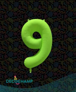 DECO NUMBER 9 NEON GREEN 34IN