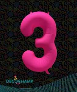 DECO NUMBER 3 NEON PINK 34IN