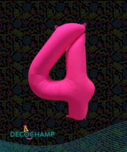 DECO NUMBER 4 NEON PINK 34IN
