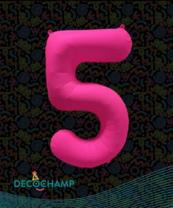 DECO NUMBER 5 NEON PINK 34IN
