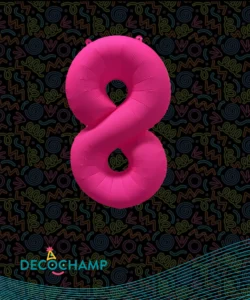 DECO NUMBER 8 NEON PINK 34IN