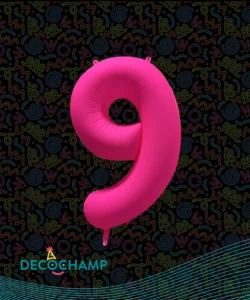 DECO NUMBER 9 NEON PINK 34IN