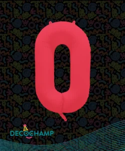 DECO NUMBER 0 NEON RED 34IN