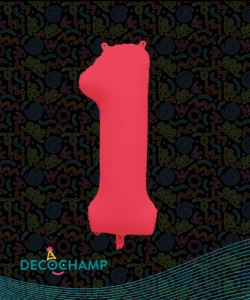 DECO NUMBER 1 NEON RED 34IN