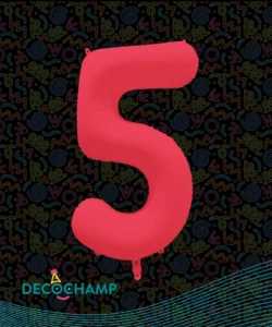 DECO NUMBER 5 NEON RED 34IN