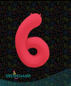 DECO NUMBER 6 NEON RED 34IN