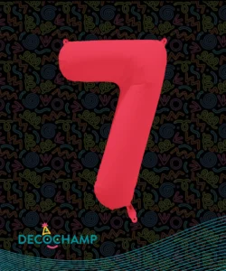DECO NUMBER 7 NEON RED 34IN