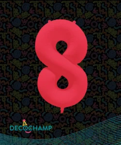 DECO NUMBER 8 NEON RED 34IN