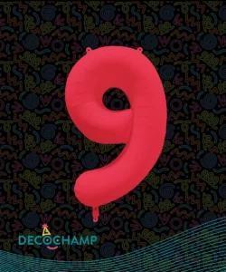DECO NUMBER 9 NEON RED 34IN