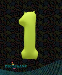 DECO NUMBER 1 NEON YELLOW 34IN