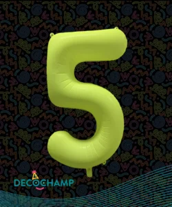 DECO NUMBER 5 NEON YELLOW 34IN