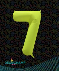 DECO NUMBER 7 NEON YELLOW 34IN