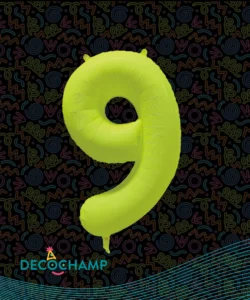 DECO NUMBER 9 NEON YELLOW 34IN