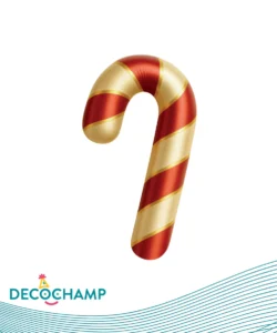 DECO LUXE STRIPE CANDY CANE RED & GOLD 34IN