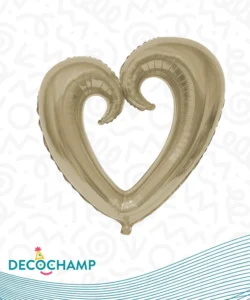 DECO HOLLOW HEART CHAMPAGNE 65IN